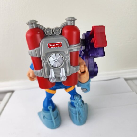 Fisher-Price 1998 Rescue Heroes Gil Gripper Scuba Diver Action Figure - Picture 3 of 6